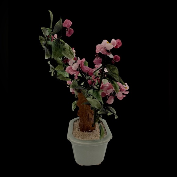 Vintage Large Chinese Jade/ Peking Glass Bonsai Tree - Picture 10 of 14